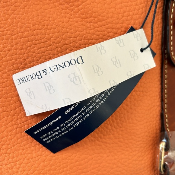 Dooney & Bourke Pebble Grain small Satchel purse Apricot pale pink RARE NWT - Picture 15 of 16